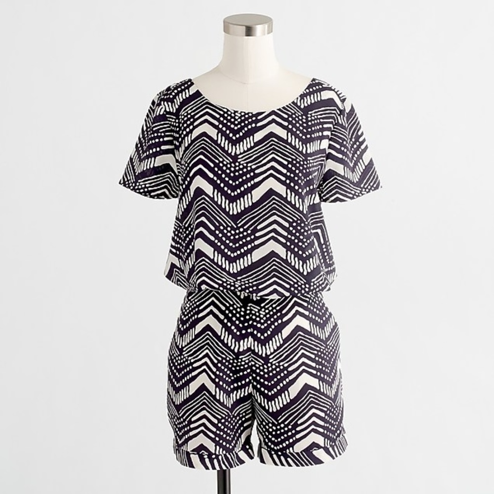 NWT J. CREW SHORT-SLEEVE SILKY ROMPER, SZ 6